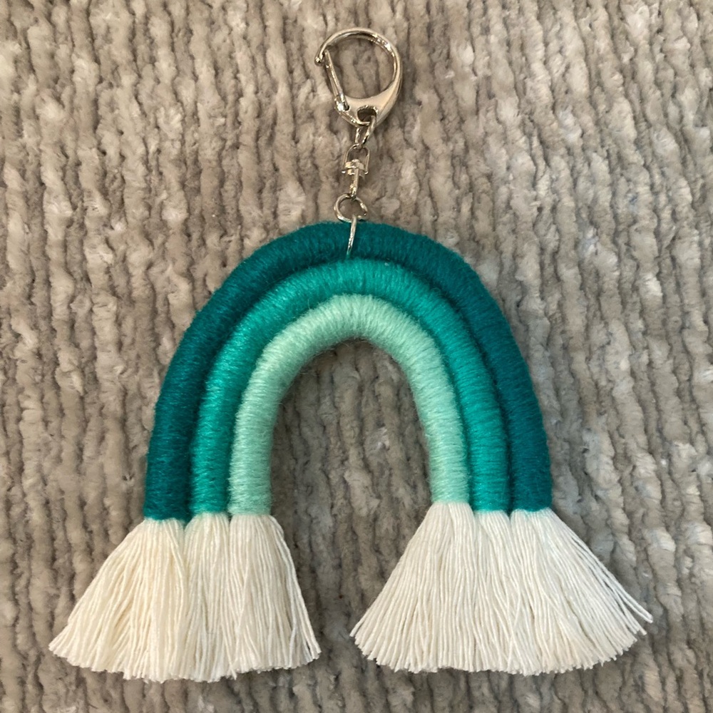 🔸NWT🔸 Green Ombré Macrame Rainbow Keychain / Purse Charm/ Tassel